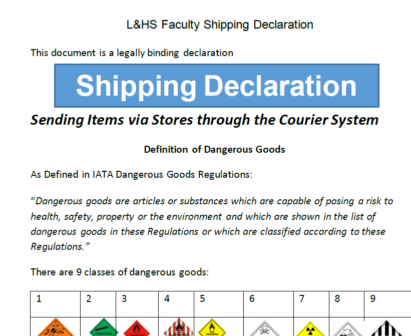 Shipment Declaration